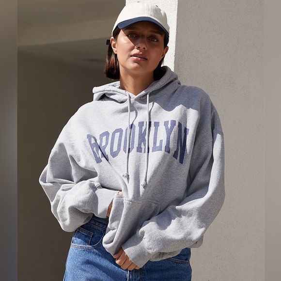Brandy Melville | Tops | Nwot Brandy Melville X John Galt Brooklyn Hoodie  In Heather Grey | Poshmark
